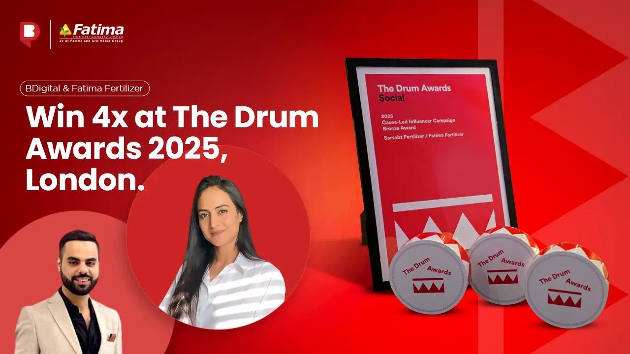 Pakistani Powerhouses B Digital and Fatima Fertilizer Make Global Marketing History with Four Wins at Prestigious Drum Awards 2025 in London
