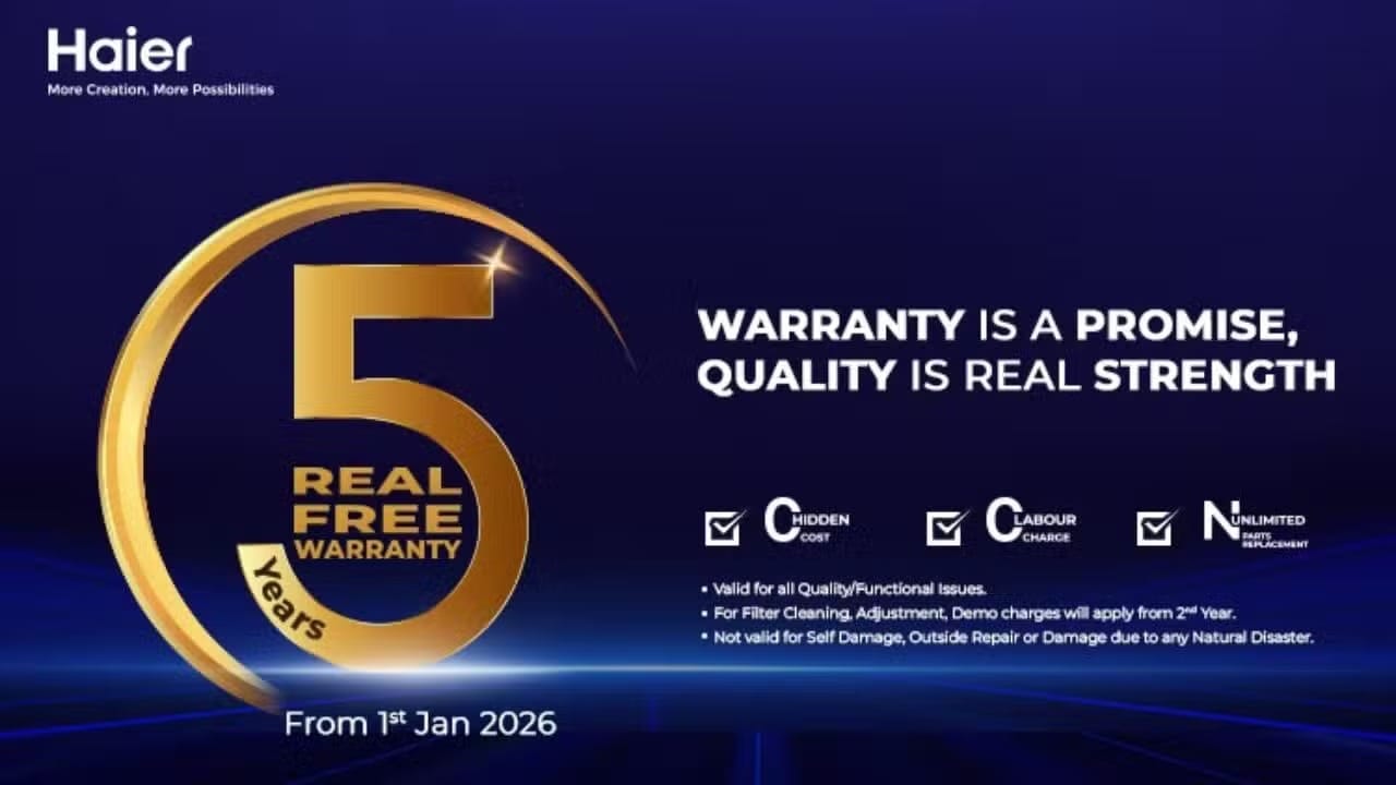 Haier Redefines Consumer Trust in Pakistan with Launch of Country's First 'Real Free' Warranty for Air Conditioners